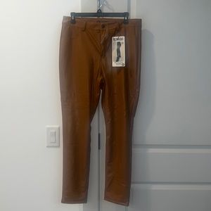 REWASH CARMEL FAUX LEATHER PANTS
